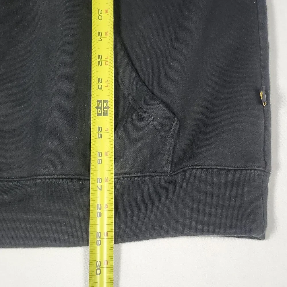 CAT Hoodie Mens XL Black Fleece Pockets‎ Heavyweight